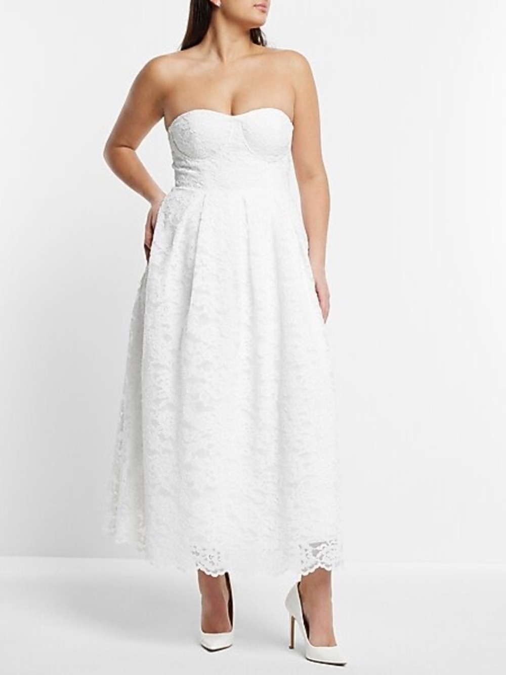 Express Bridal Lace Strapless Sweetheart Dress Size 4 Nwt